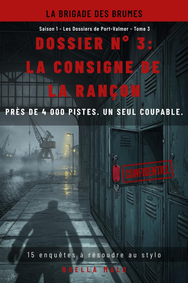Couverture du Dossier n°3 — La consigne de la rançon, livre-jeu d'énigmes logiques de Noella Malo
